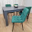 Dining Table Set In Dark Grey With 4 Green Velvet Chairs 4