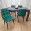Dining Table Set In Dark Grey With 4 Green Velvet Chairs 2