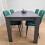 Dining Table Set In Dark Grey With 4 Green Velvet Chairs 11