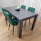 Dining Table Set In Dark Grey With 4 Green Velvet Chairs 14