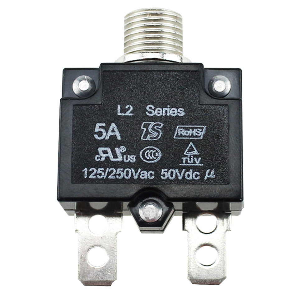 Ac 125-250V Push Button Reset Quick Connect Terminal Circuit Breaker Plastic 704478408671