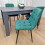 Dining Table Set In Dark Grey With 4 Green Velvet Chairs 15