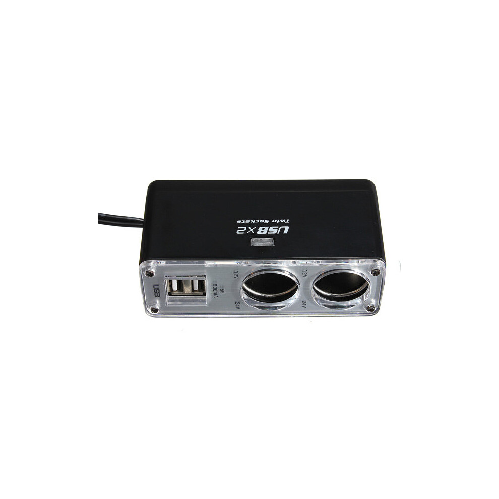 Double Usb Port 2 Way Car Cigarette Lighter Socket Splitter Charger 191466501115