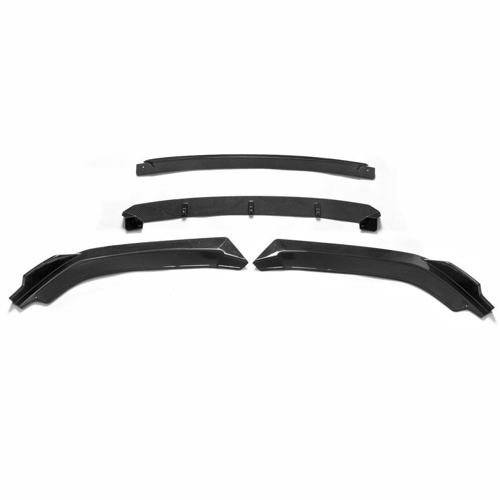 4Pcs Car Front Bumper Lip Spoiler Splitter Carbon Fiber For Honda Civic Sedan 2016-2018 713893240483