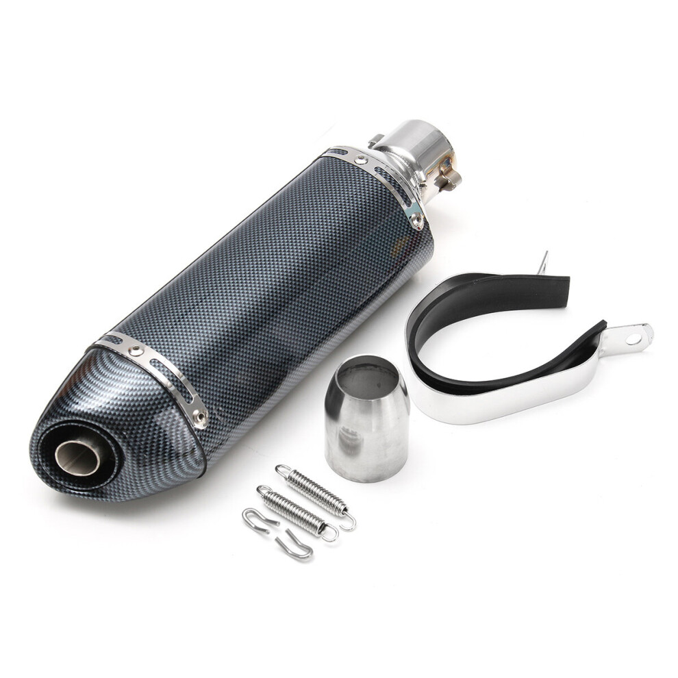38Mm-51Mm Motorcycle Carbon Stainless Steel Exhaust Muffler Pipe With Removable Silencer Universal 9114360721664