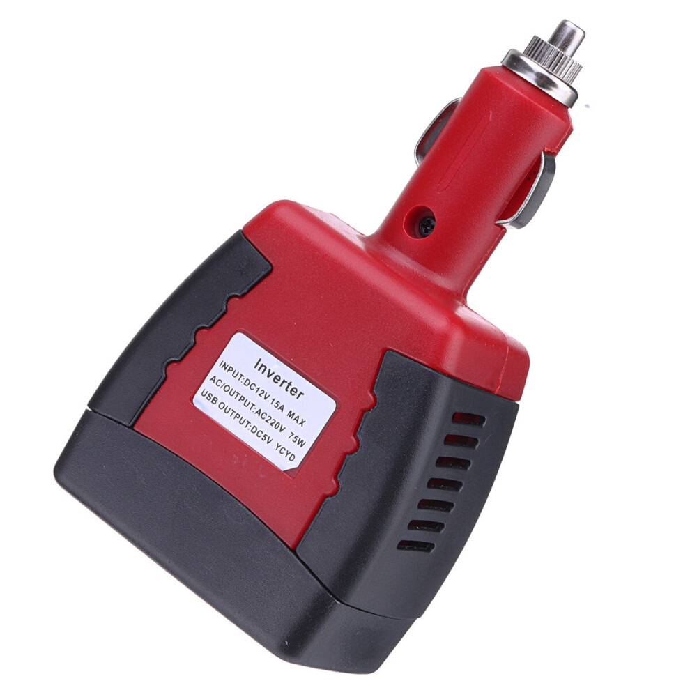 75W 12V To 220V Car Power Inverter Portable Charger Converter Usb 2.1A 5V Red/Black 611393358700