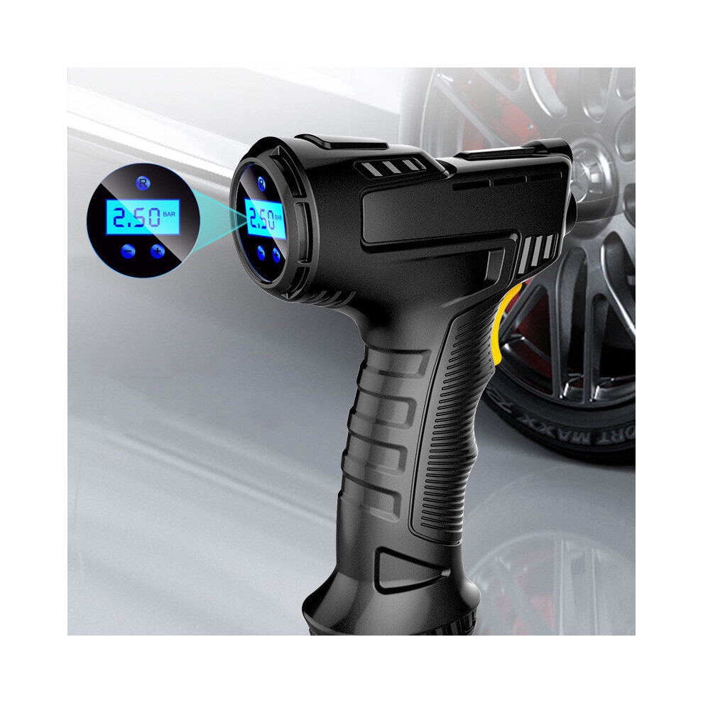 120W Rechargeable Air Compressor Wireless Inflatable Pump Portable Air Pump Car Tire Inflator Digital For Car Bicycle Balls Dark 791706902636