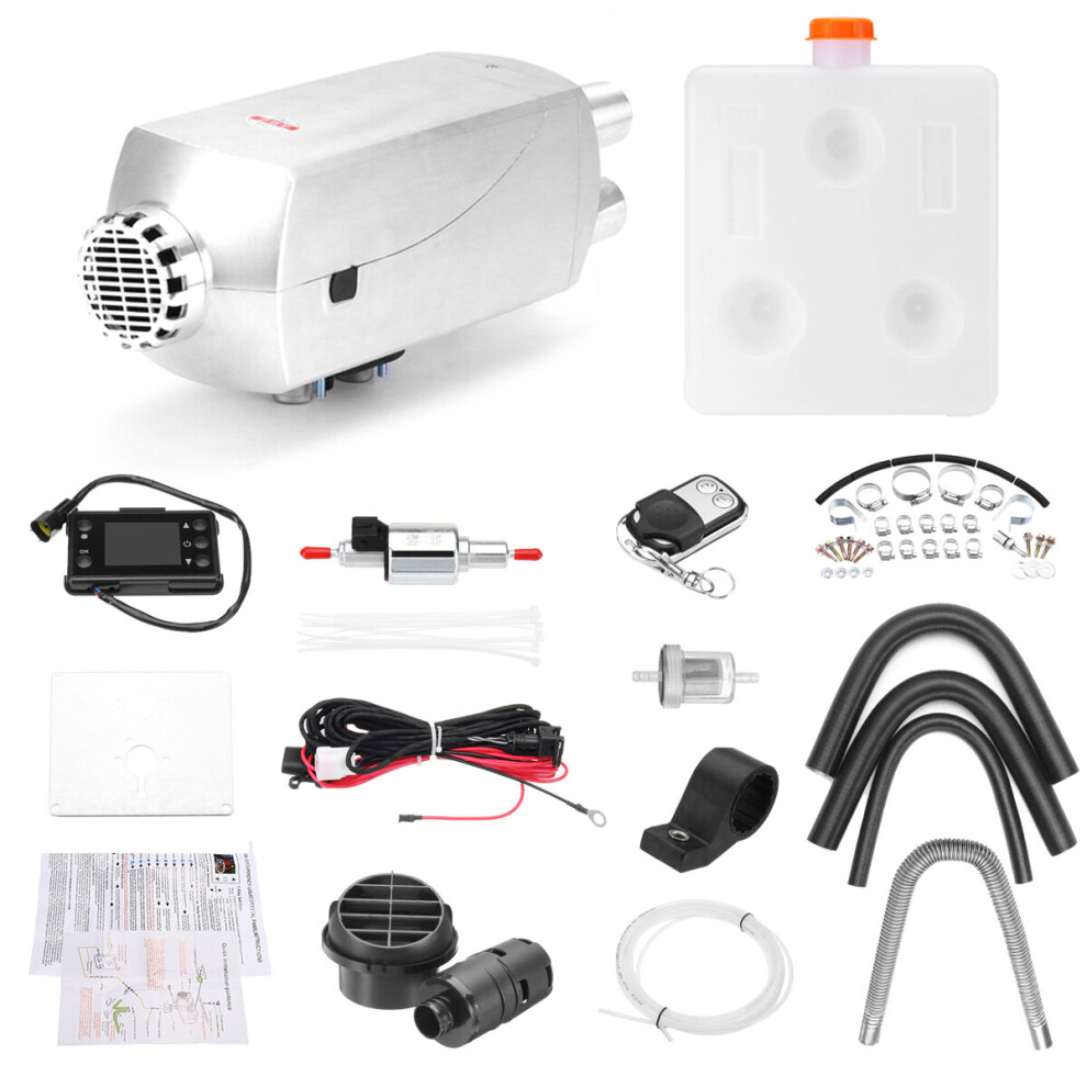 12V 5Kw Diesel Air Heater Kit Diesel Heater Air Parking Heater Silver 8502704546096