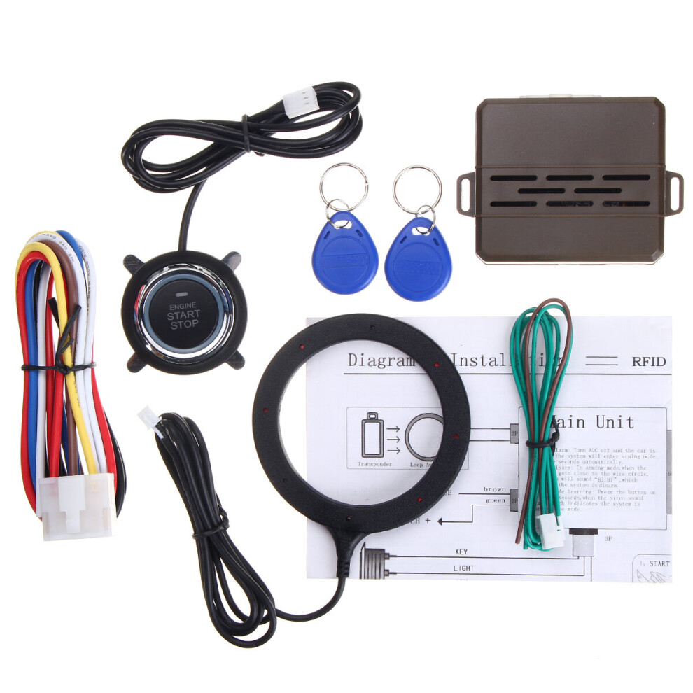 Engine Start Stop Keyless Entry System Pke Security Alarm Push Button Rfid Sensor Remote For Car Auto Suv 618799525637