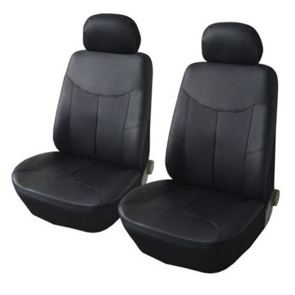 4Pcs Universal Front Car Seat Cover Head Rest Protector Pu Leather Waterproof 784958007884