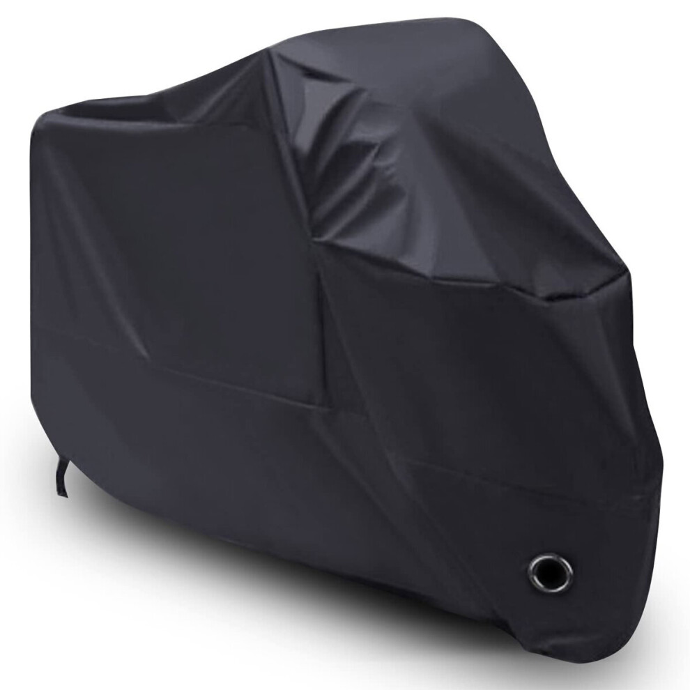 190T Sun Protection Cover Tarpaulins Waterproof Cloth With Holes For Motorcycle Electric Bicycle Scooter Black 6900898218102