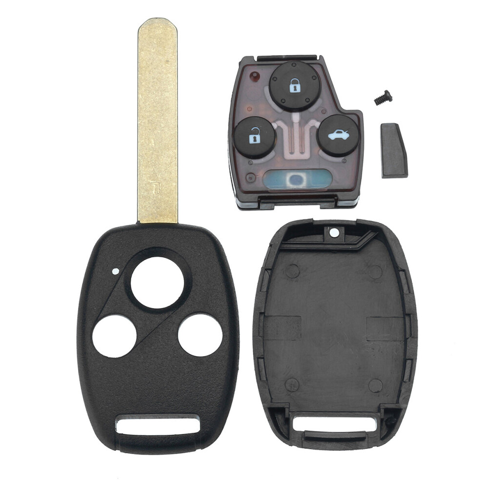 Car 3 Button Remote Key Fob With Id46 Chip 313.8Mhz For Honda Accord Civic 2003-2007 Black 825450074728