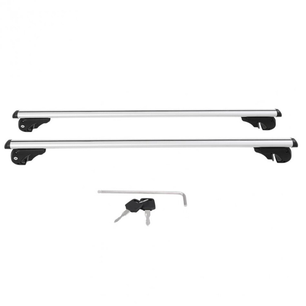 General Purpose Roof Rack Aluminum Alloy Car Roof Rack Cross Bar Lockable Rail Luggage Carrier Car Accessories 5055974846005