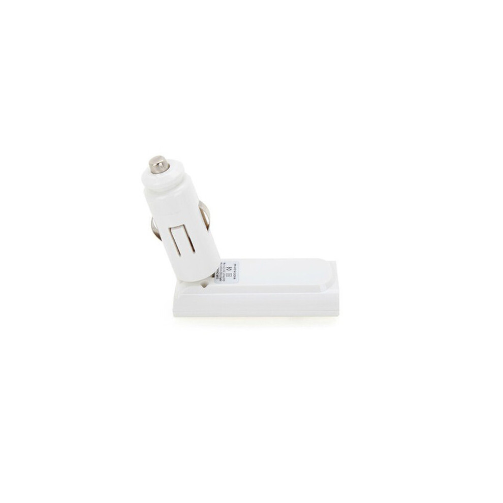 Universal Car Charger Adapter With Retractable Dual Usb Port White 615116895923
