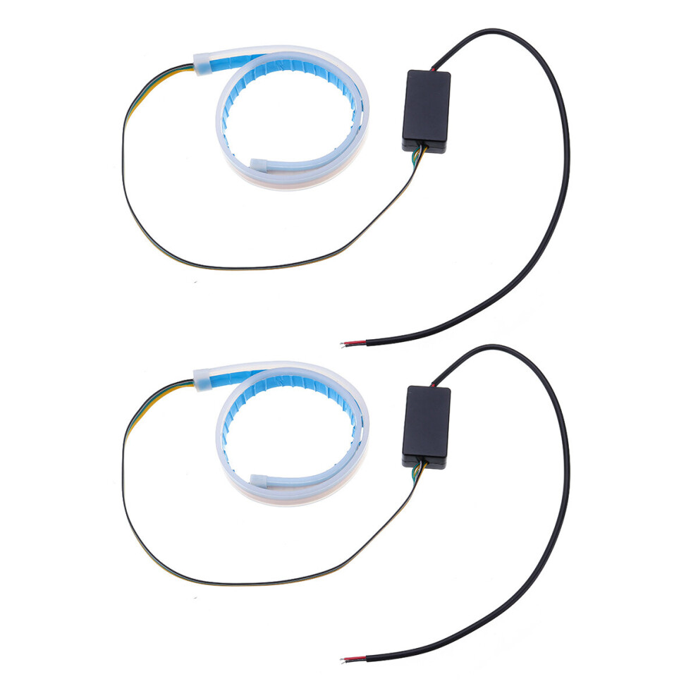 Ultra Thin Guide Strip Daytime Running Lights Turn Lamp Switchback Sequential 2Pcs White/Amber 6900039120059