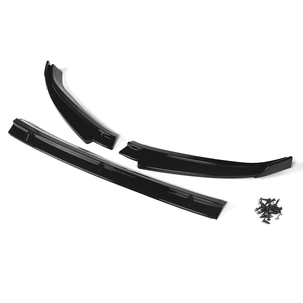 Gloss Front Bumper Lip Splitter For Volkswagen Golf 7.5 Mk7.5 2018-2020 3X Black 6906141083282