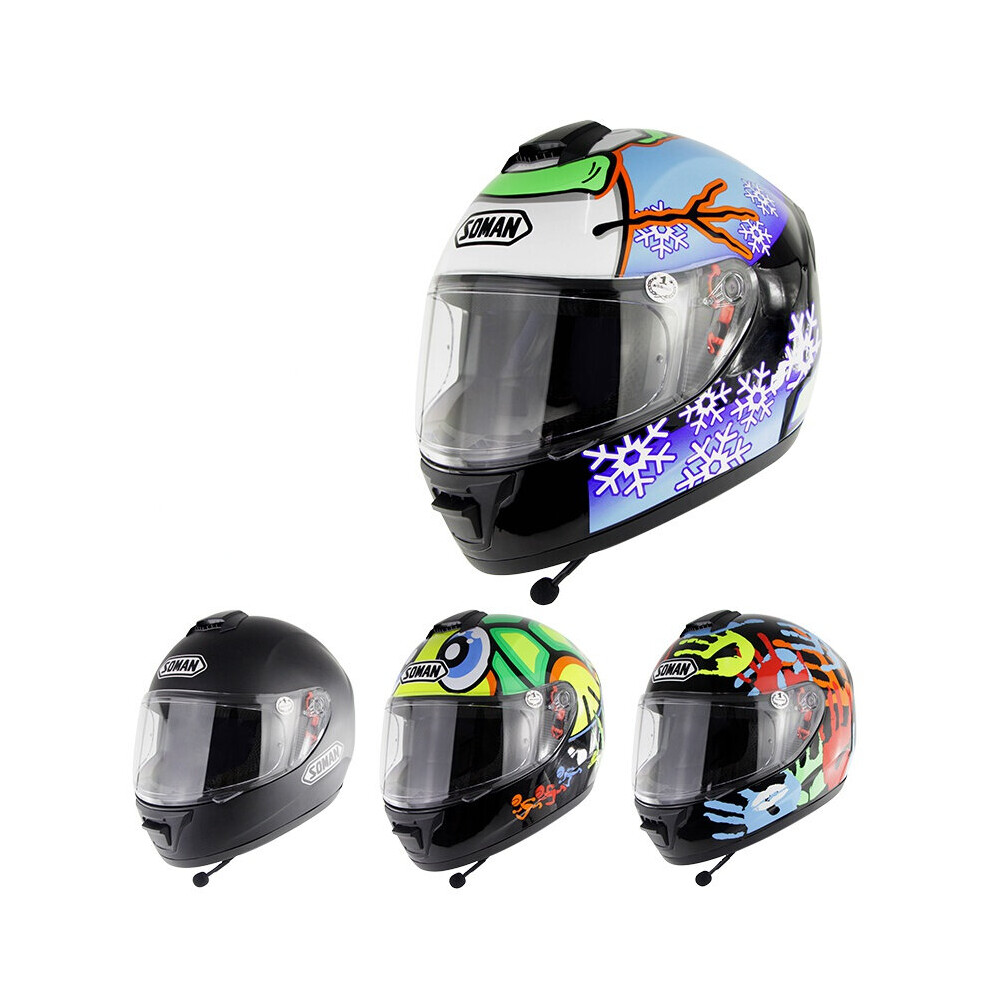 Soman Sm962 Dot Motorcycle Helmet Full Face Motocross With Bluetooth Headset 738627705564