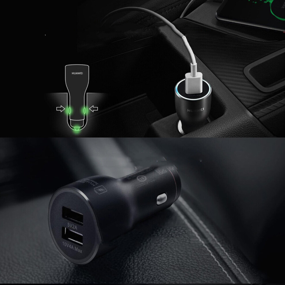 Huawei 40W Supercharge Car Charger 40W Max 10V 4A Dual Usb 5A Type C Cable Included 6941378151380