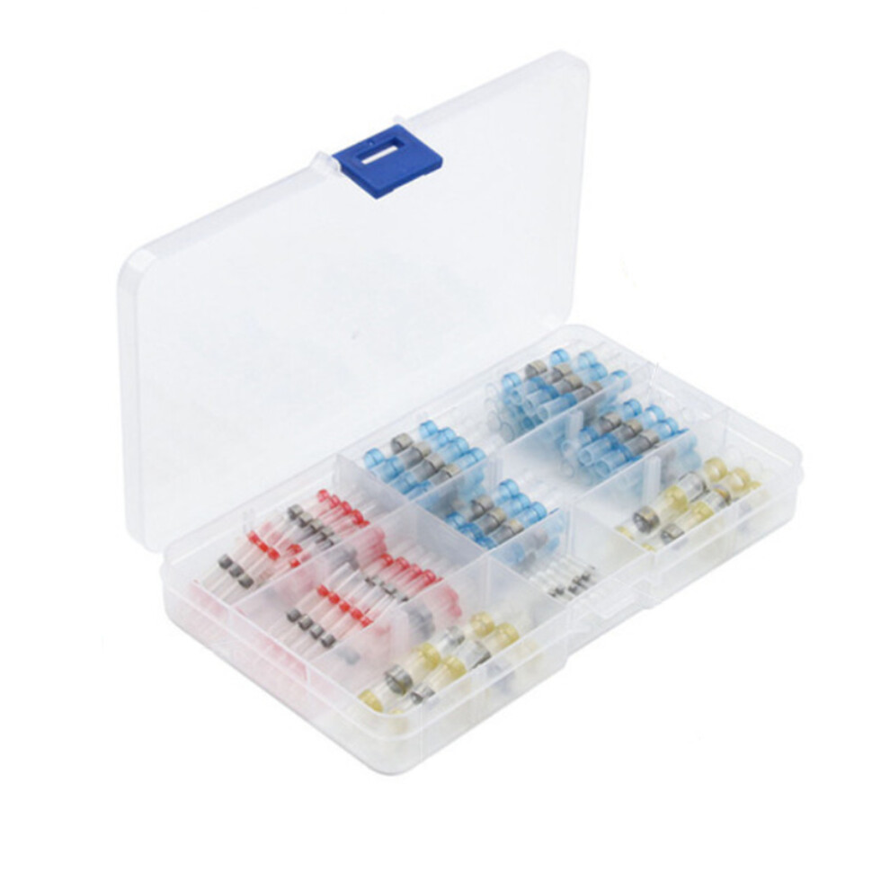 100Pcs Solder Seal Wire Connectors Heat Shrink Solder Butt Connectors Terminals Connector Kit Automotive Marine Insulated 7554173400714