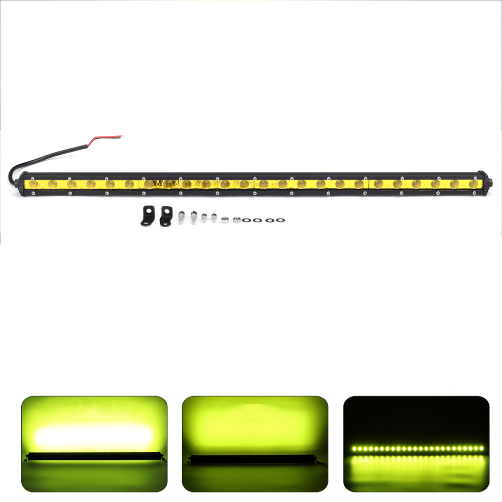 25 Inch 72W 24Led Work Bar 7200Lm Single Row Spot Flood Lamp Waterproof Car Truck Light/Yellow 6900074614391