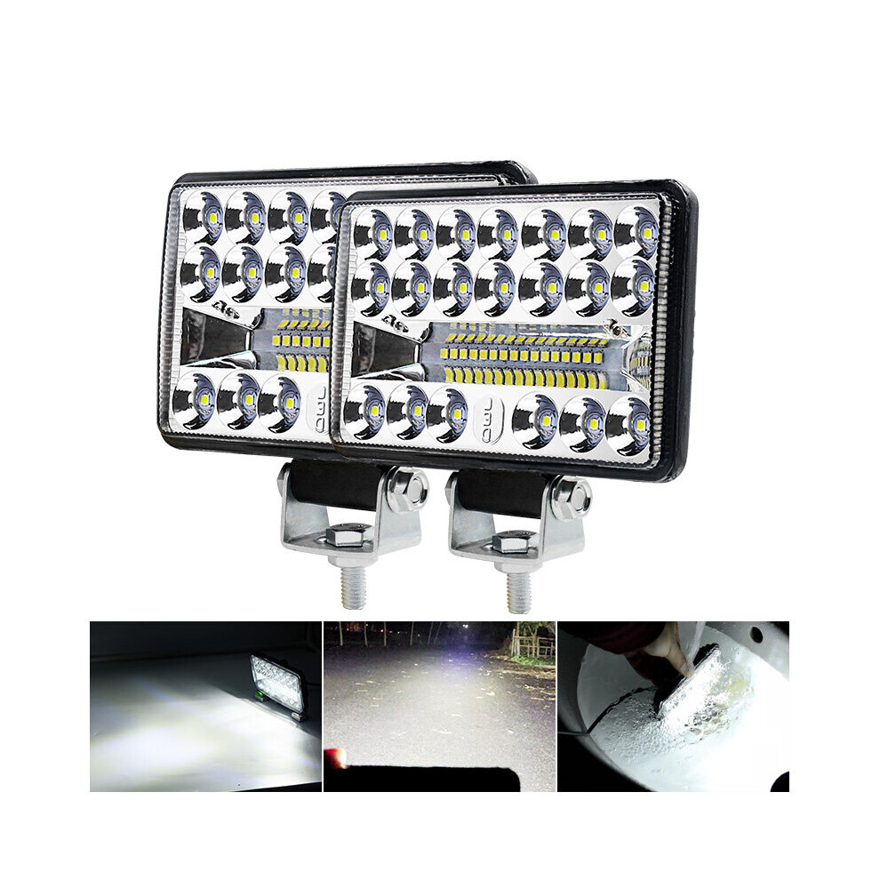 60W Four-Inch Square Dual Head Led Work For Dc12-80V Motorcycles Cars Atvs Off-Road And Vehicles Light 6900084886733