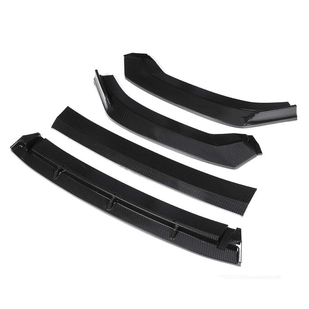 For Audi A3 S3 2017-2019 4Pcs Double Layer Carbon Fiber Look Front Bumper Lip Spoiler Cover Trim 6906139312899
