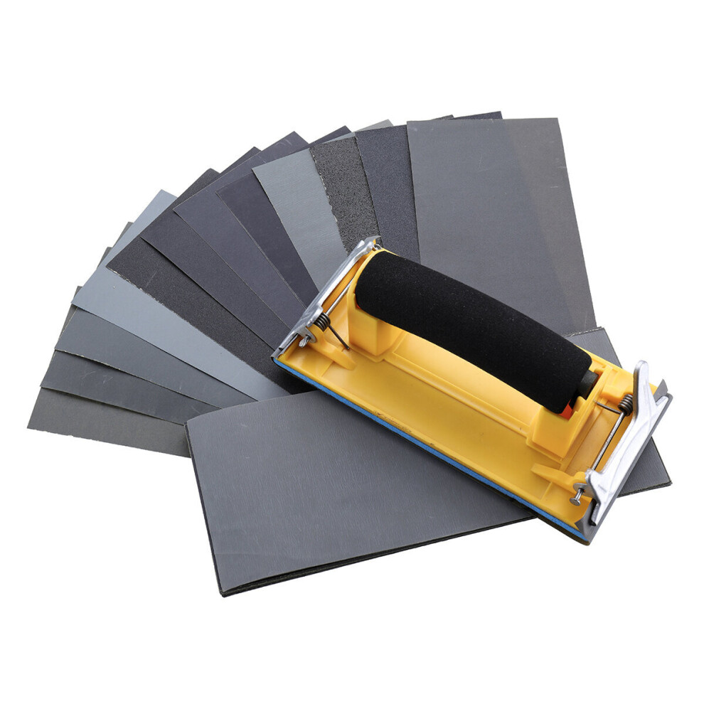 36Pcs Sandpaper With Hand Sanding Block Assorted Grit Wet And Dry Waterproof Sandpaper For Wood Furniture Finishing Metal Sanding And Automotive 4804520419719