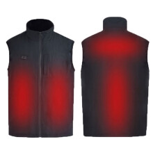 4 Heating Pads Electric Vest Heated Jacket USB Dual Button Control Winter Body Warmer Black