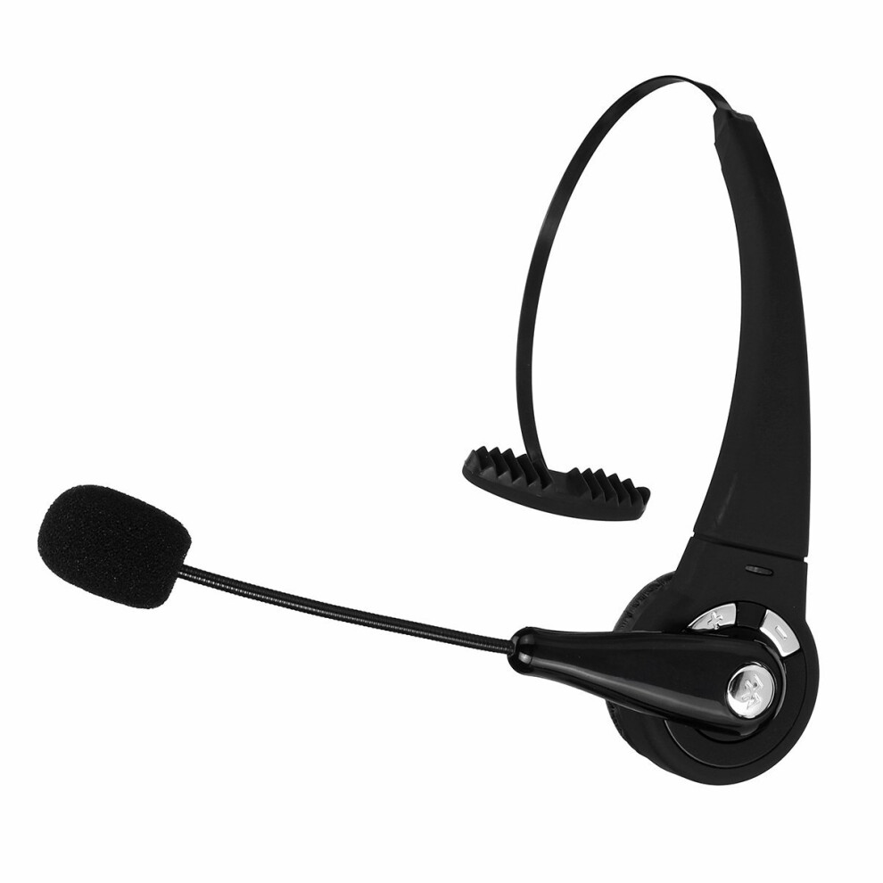 Black Trucker Driver Headset Bluetooth Wireless Earpiece Headphone Handsfree With Mic Size 4.1