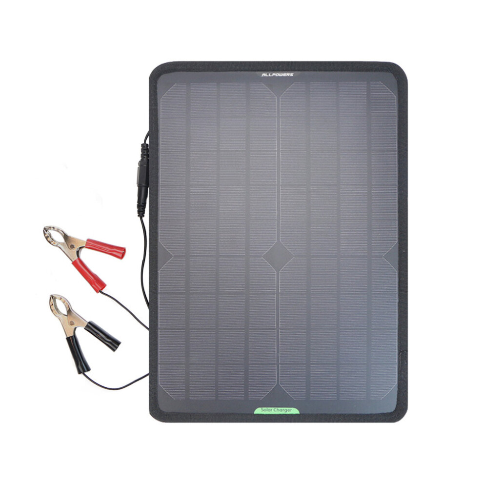 Allpowers 12V 10W Solar Panel Car Battery Maintainer Charger For Vehicle Boat Motorcycle 6010018027368