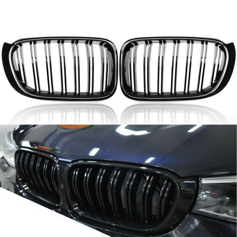 Kidney Dual Twin Grill Grille Gloss For Bmw F25 X3 F26 X4 Suv 10-14 Black 5948239636513