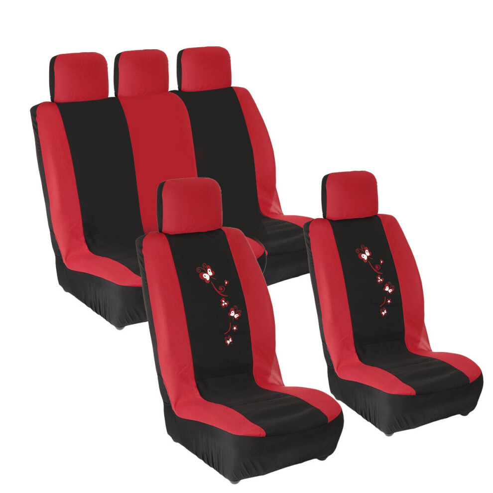9Pcs Universal Car Full Seat Covers Protector Cushion Color Butterfly Front Rear Truck Suv Van 9772045926218