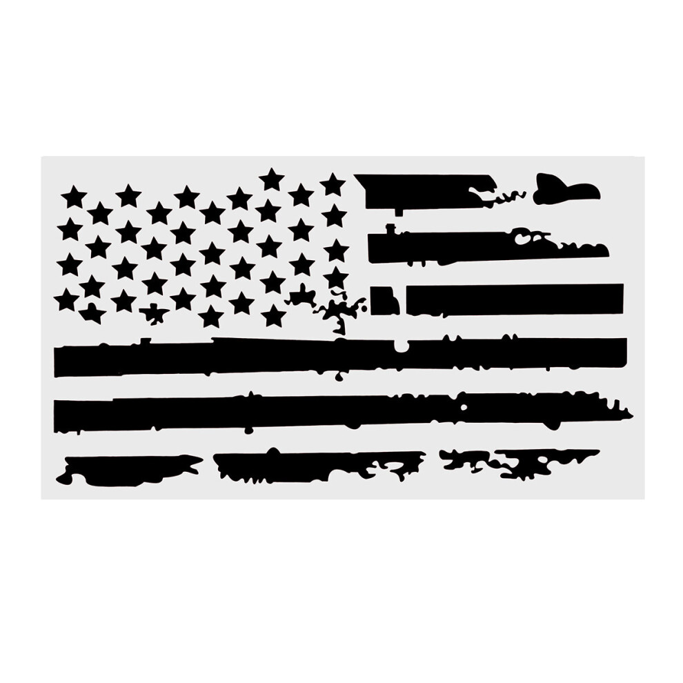 20X35 Inches Usa Flag Car Hood Stickers Vinyl Auto Cover Truck Decals Universal Black/White/Red 6900037541757