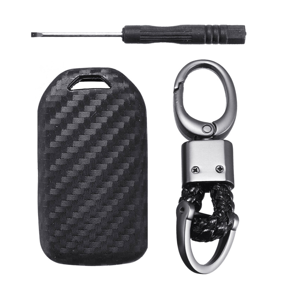 Tpu Car Key Case Carbon Fiber Cover Keychain For Honda Accord Cr-V Hr-V Civic Black 631661862180