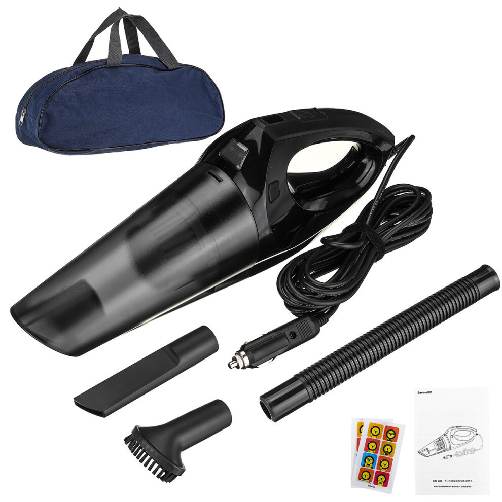12V Handheld Car Vacuum Cleaner 56W Portable Duster Dirt Suction Wet & Dry Black 712383615282