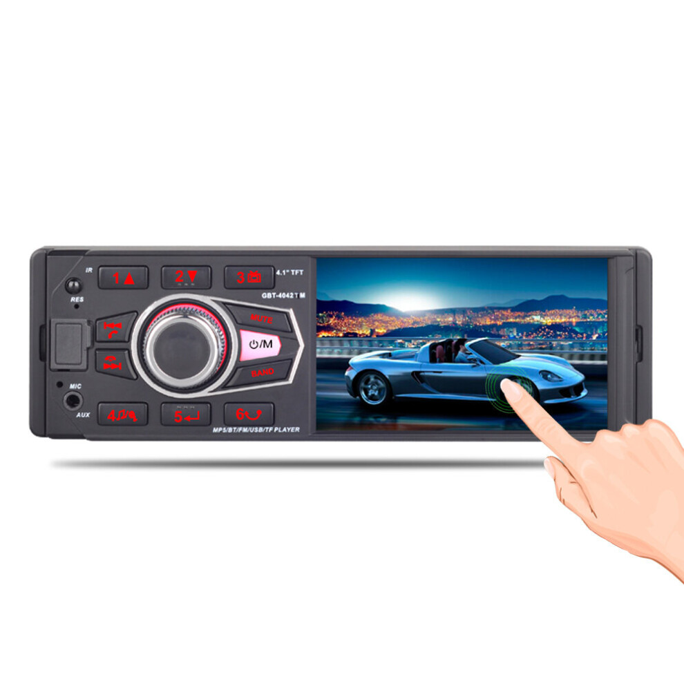 4042 4.1 Inch 1Din Car Mp5 Player Touch Screen Support Am Fm Radio Rds Bluetooth Usb Tf Card Remote Control With Hd Backup Camera 749235218759