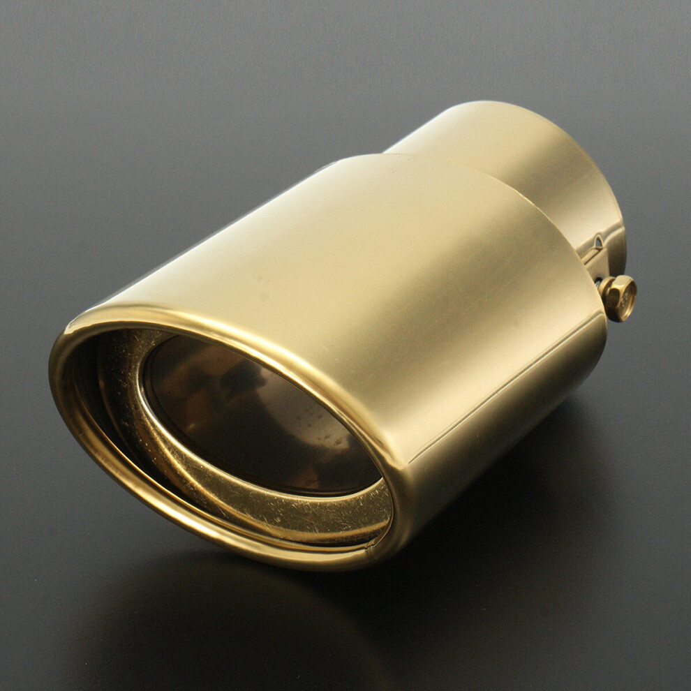 63Mm Universal Stainless Steel Car Rear Inlet Exhaust Muffler Tip Silencer Gold 602451000204