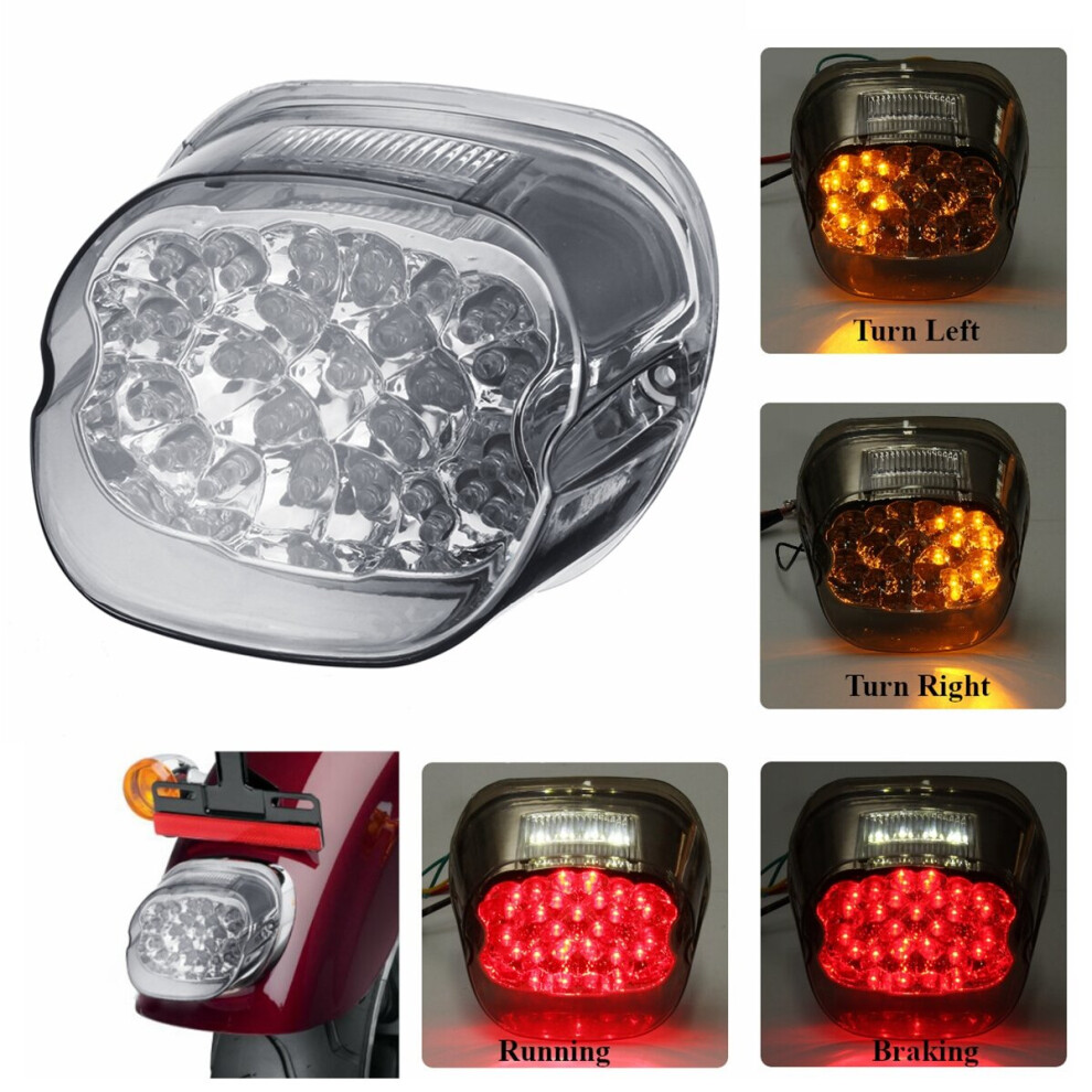 Smoke Lens Led Tail Brake Turn Signal Motorcycle For Harley Dyna Fat Boy Sportster Road King Light 770792560722