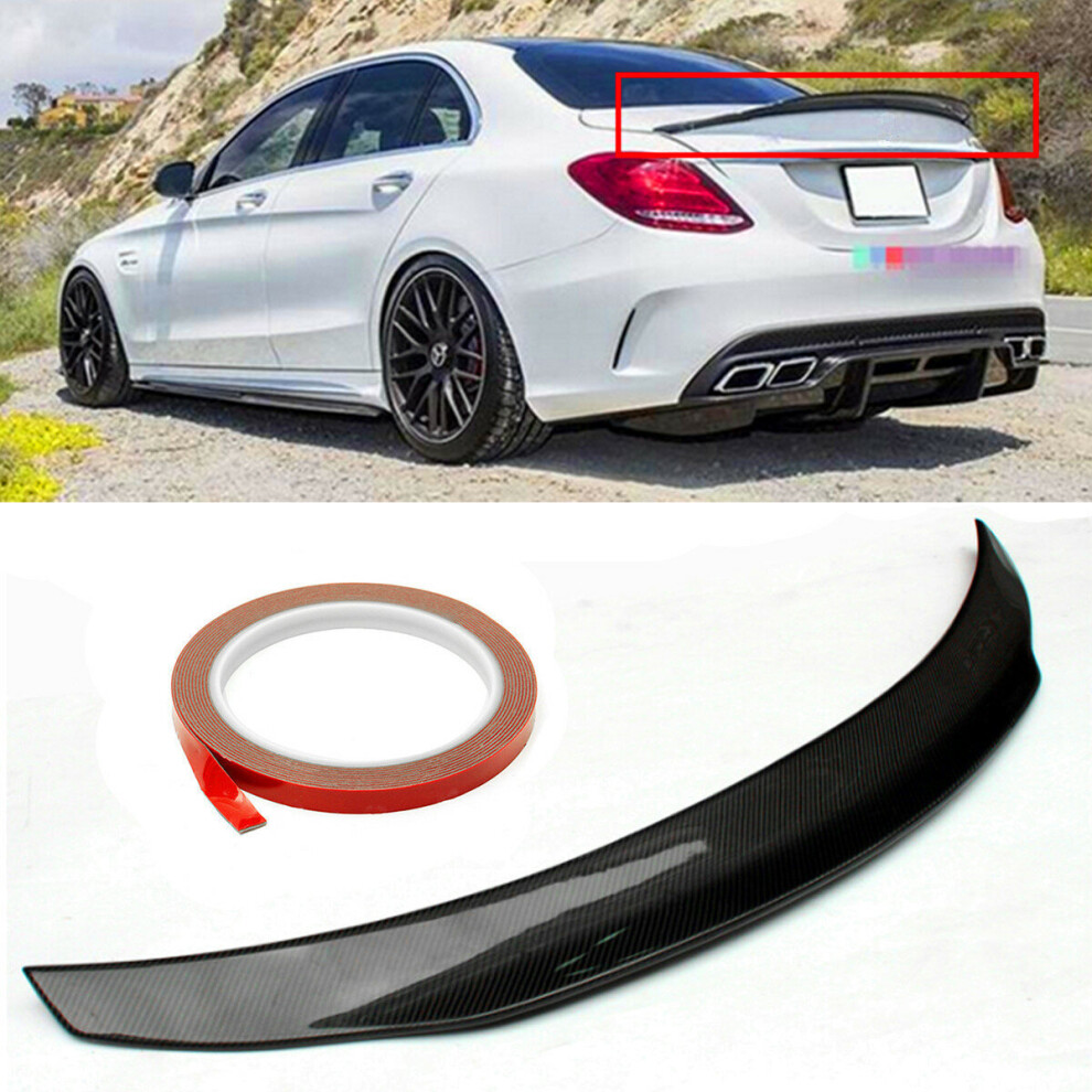 Carbon Fiber Highkick Trunk Spoiler Wing For 2015-19 Mercedes Benz W205 C63 Four Door Sedan 6906141274581