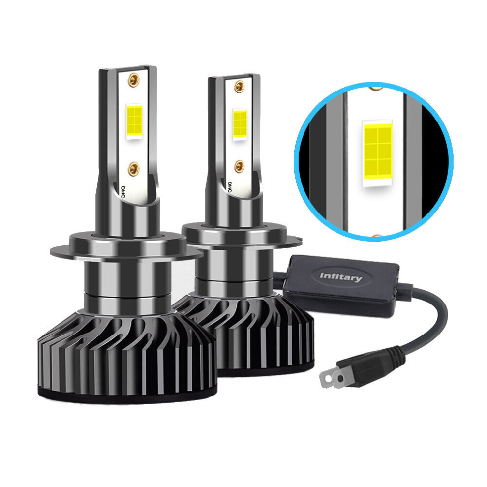Infitary F2-3570 2Pcs 60W Car Led Headlights Bulbs H7 9005 9006 H1 H3 H11 H4 9004 H13 9007 Ip68 Waterproof Lamp 6600Lm 6500K 6909918225038