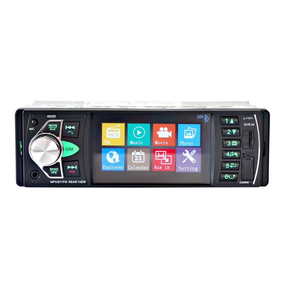 4.1 Inch 1 Din Car Radio Auto Audio Mp5 Player Bluetooth Handsfree Usb Aux Steering Wheel Control With 12 Led Backup Camera 313101873894