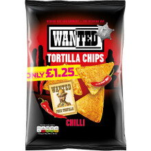 Wanted Tortilla Chips Chilli 125g ( pack of 12 )
