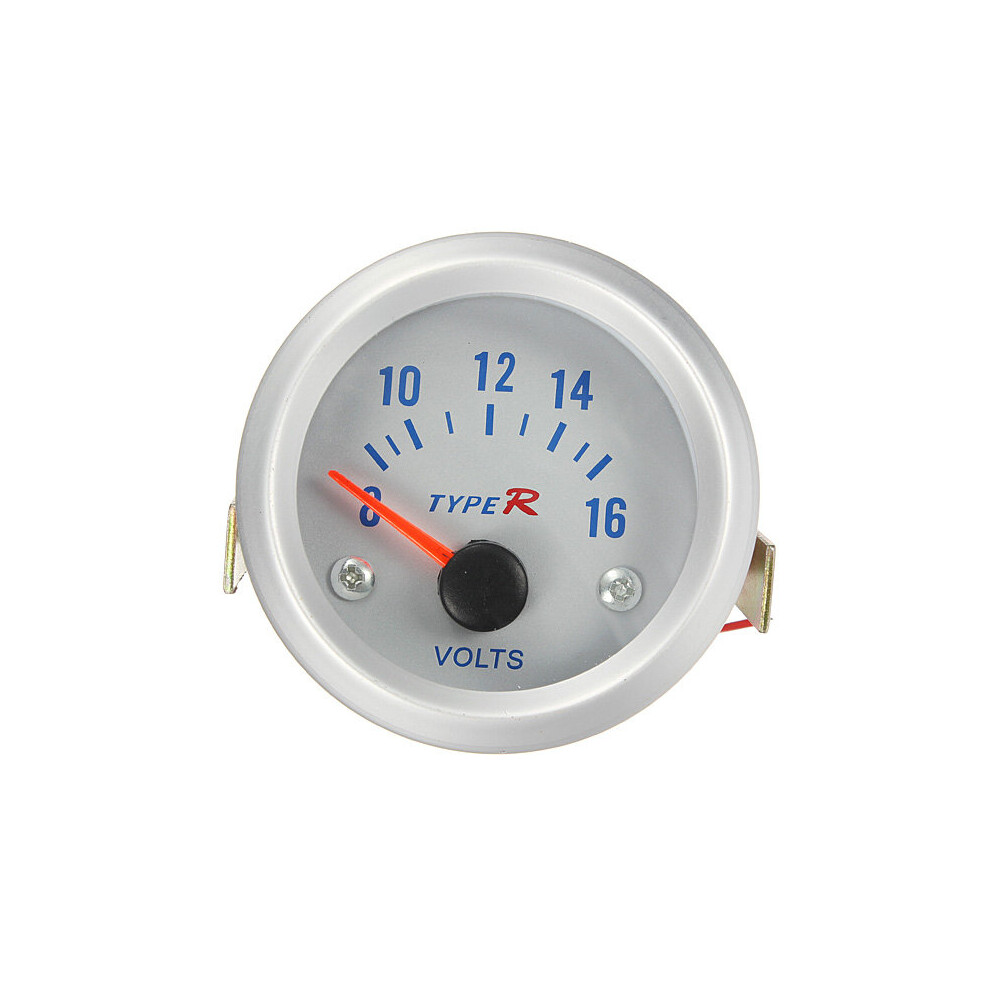 8-16V Volt Pointer Voltmeter Meter Gauge Voltage White/Silver/Red 711331067159