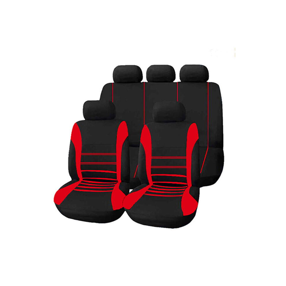 9 Pcs/Set Universal Car Seat Covers Cushion Headrest Cover Protective Front&Rear Seat Protectors Full Set Washable 6900085238456