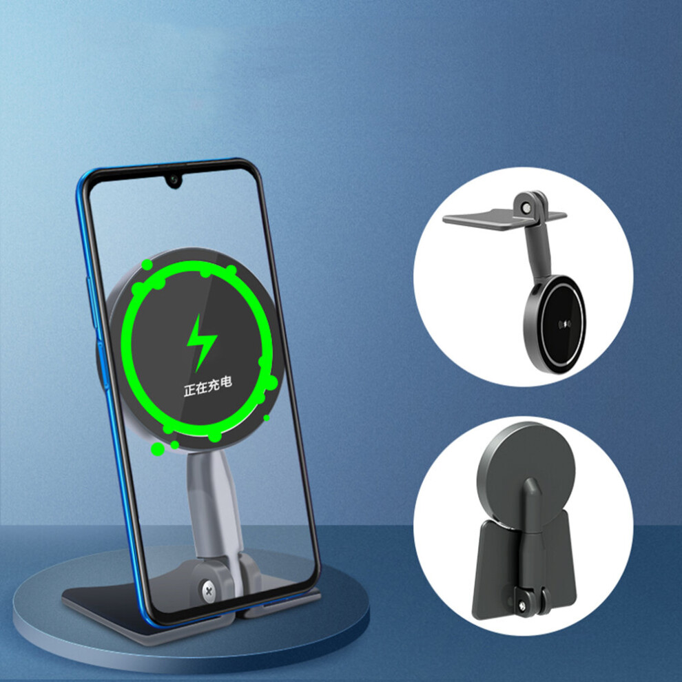 15W Foldable Car Phone Holder Magnetic Wireless Charger Adjustable Desktop Stand For Iphone/Android 6901250238622