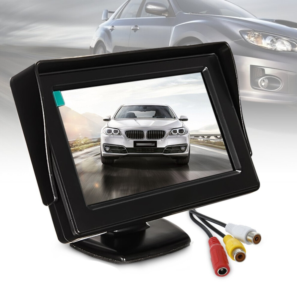 4.3 Inch Lcd Car Rear View Monitor Screen Reverse Camera Kit Dvd Vcr Black 611393407521