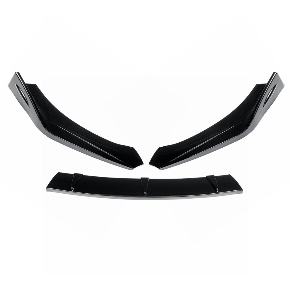 3Pcs Gloss Front Bumper Lip Spoiler Splitter For Audi Tt Rs 2004-2019 Black 6906139317320