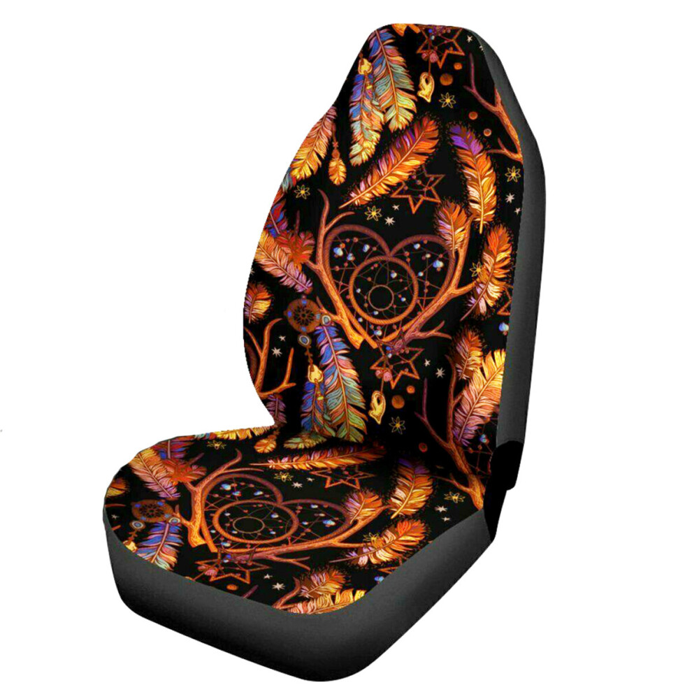 Universal Car Duty Front Seat Covers Feather Pattern Washable Waterproof Protect 972524613885
