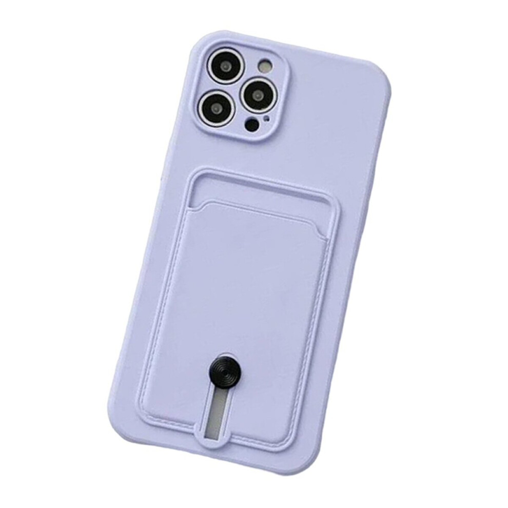 Silicone Card Holder Protection Case Compatible With Iphone 15 Pro In Lavender Purple 9145584622970