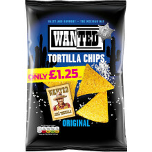 Wanted Tortilla Chips Salt 125g ( pack of 12 )